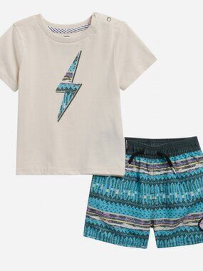Volcom Jersey T-Shirt & Swim Shorts Set  Baby/Toddler 18 Mos  New with Tags